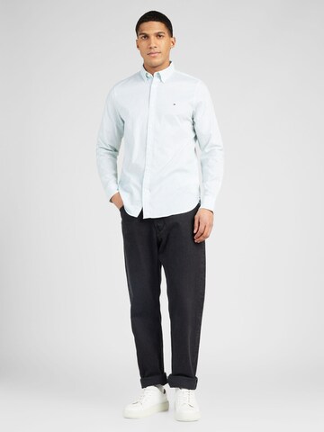 TOMMY HILFIGER Slim fit Button Up Shirt 'FLEX' in White