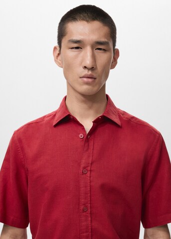 MANGO MAN Regular fit Button Up Shirt 'Ants-H' in Red