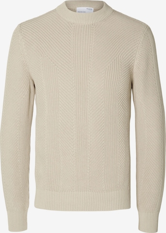 Pull-over SELECTED HOMME en beige : devant