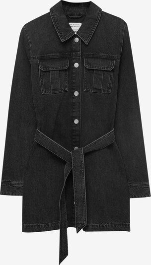 Pull&Bear Robe-chemise en noir denim, Vue avec produit