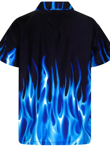 King Kameha Shirt 'Flames' in Blau
