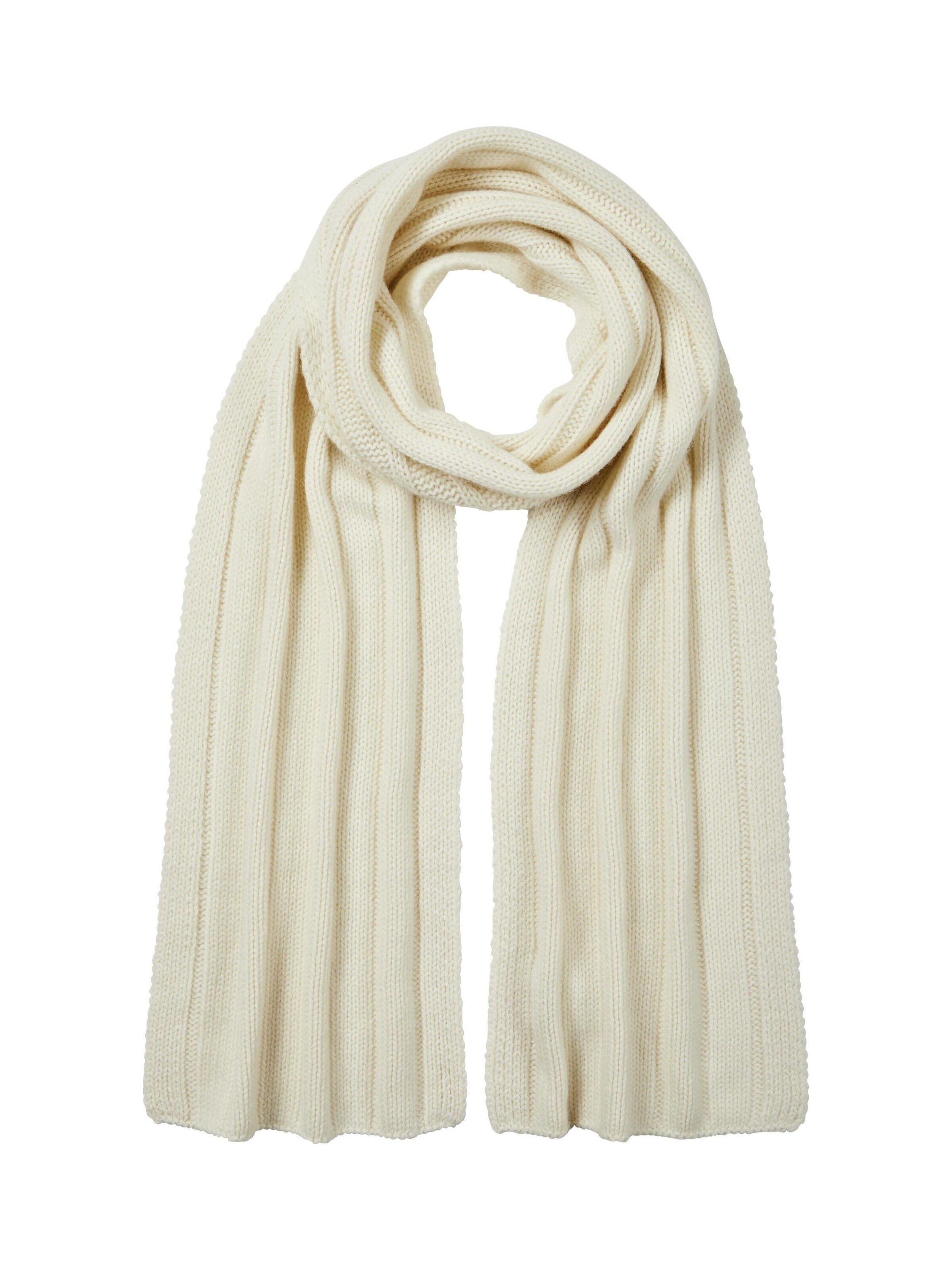 FALKE Scarf 'Pure Cashmere' in White: front