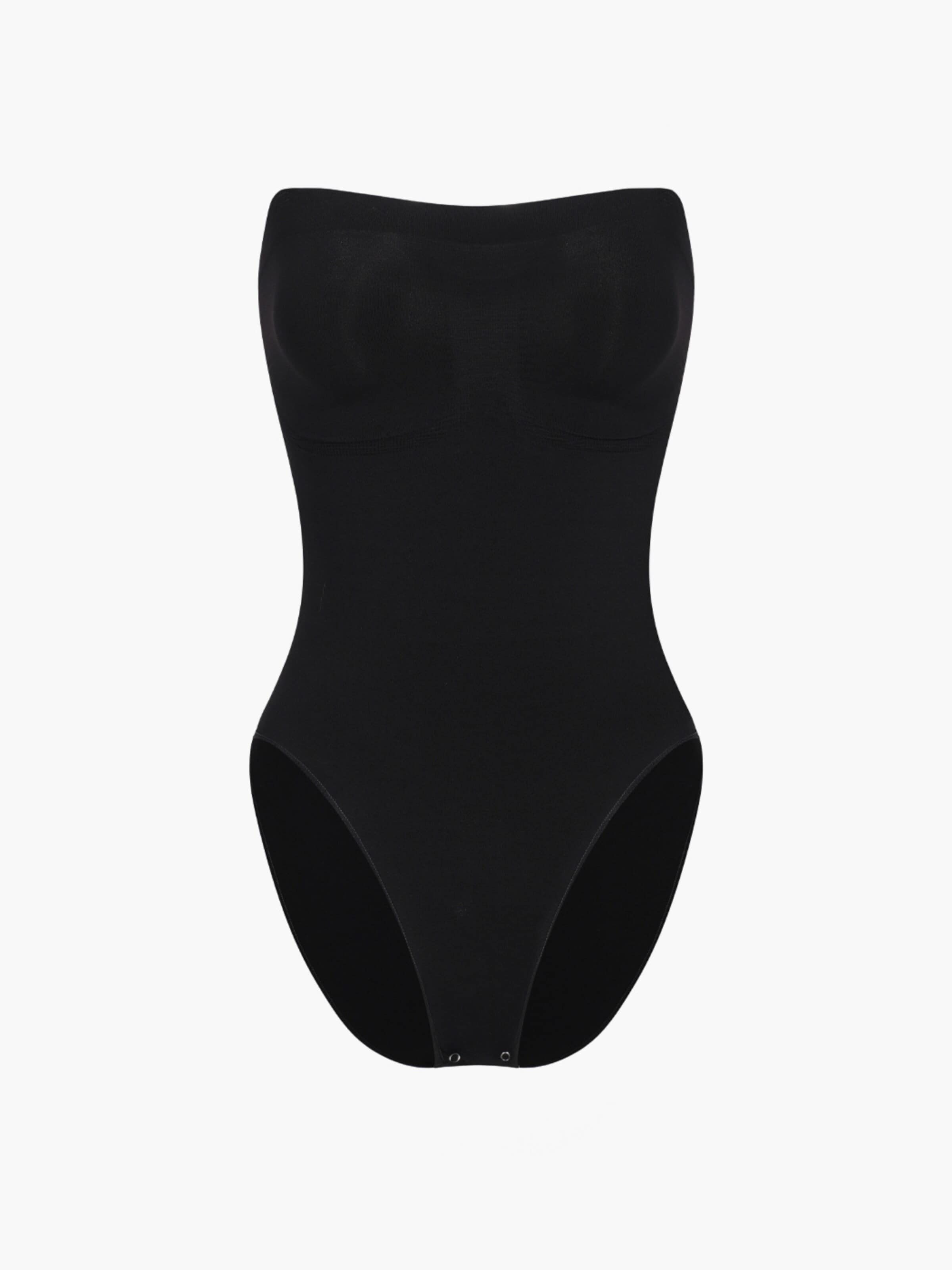cfab (formerly creamy fabrics) Shapingbody 'Trägerloser Bodysuit Sculpting Shapewear mit Slip' in Zwart: voorkant