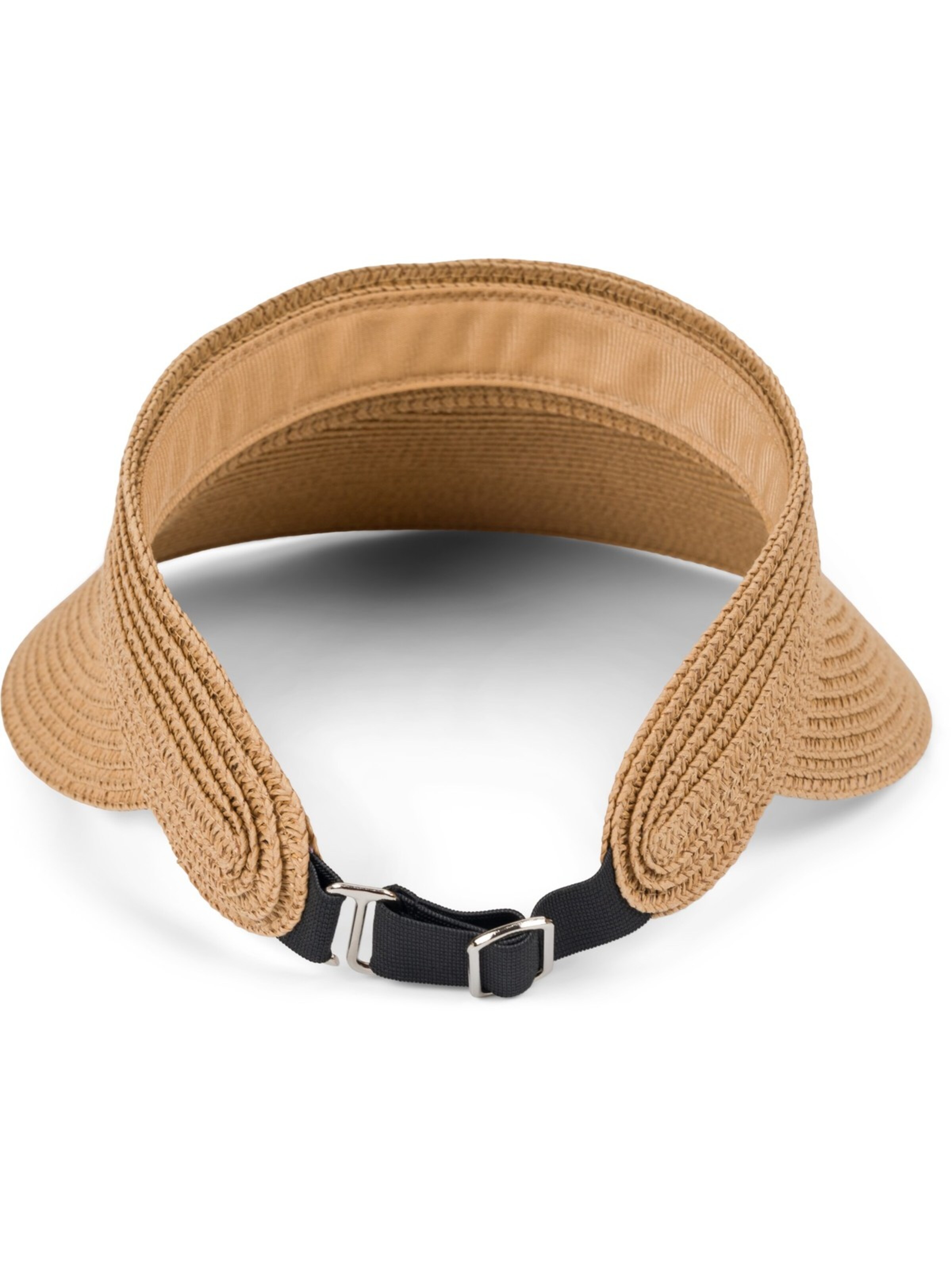 styleBREAKER Cap 'Papierstroh Visor Cap Einfarbig' in Brown