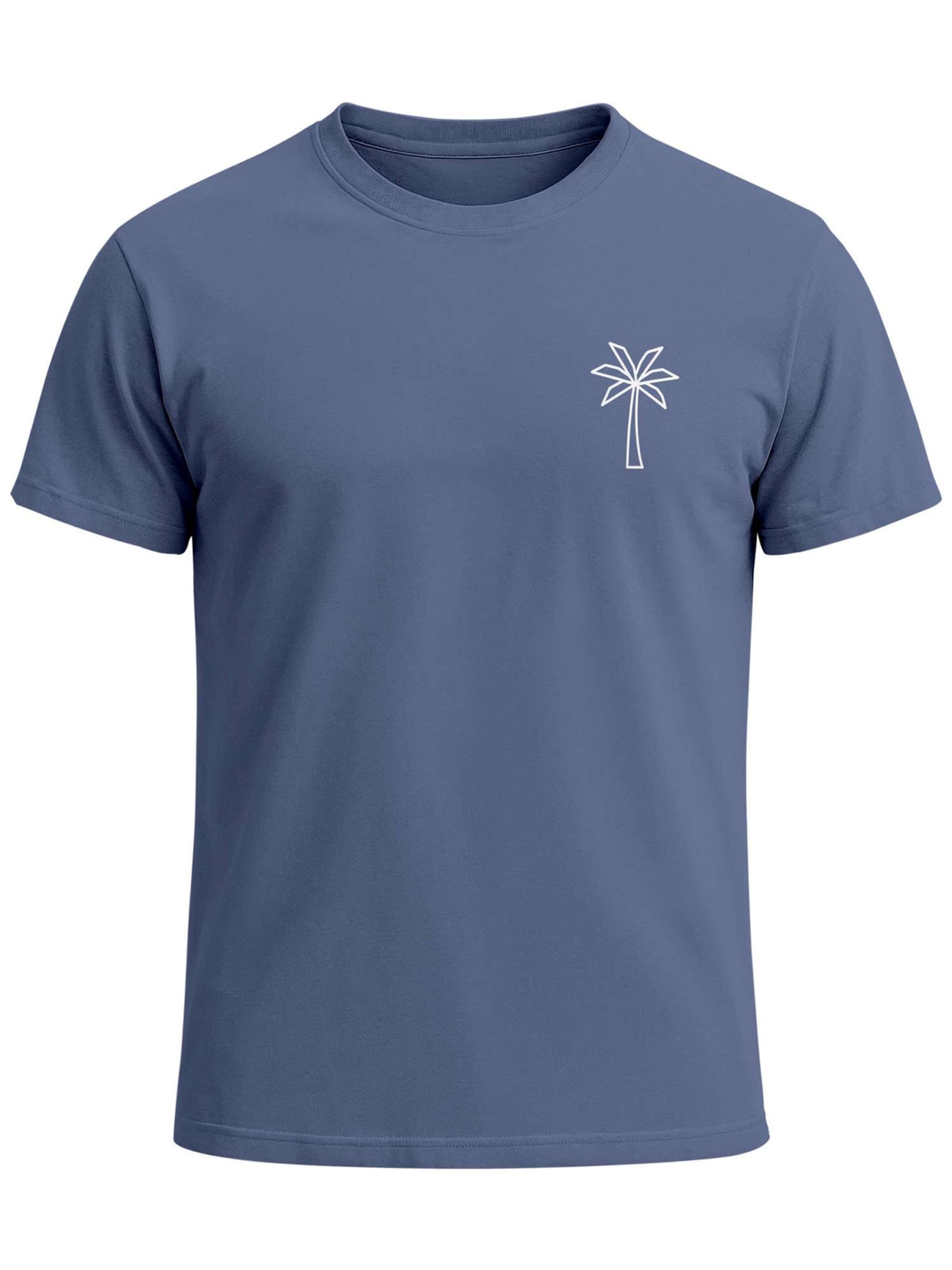 Neverless Shirt 'Palme Polygon' in Blue: front