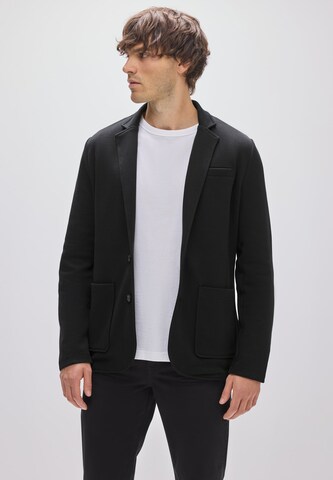 Street One MEN Regular fit Suit Jacket 'Piqué Jersey' in Black: front