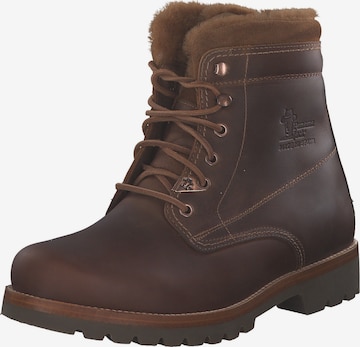 PANAMA JACK Lace-Up Boots 'Aviator Igloo' in Brown: front