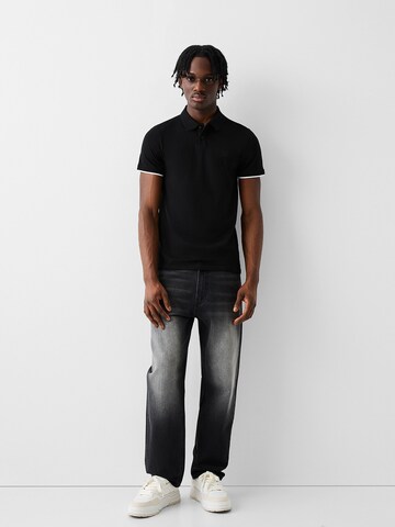Bershka Poloshirt in Schwarz