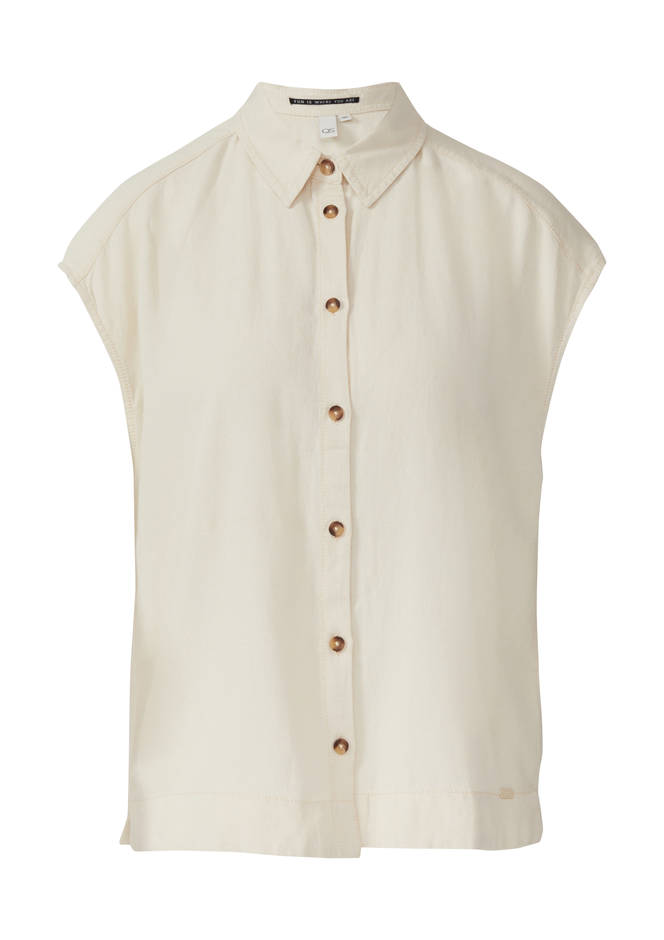 QS Blouse in Beige: voorkant