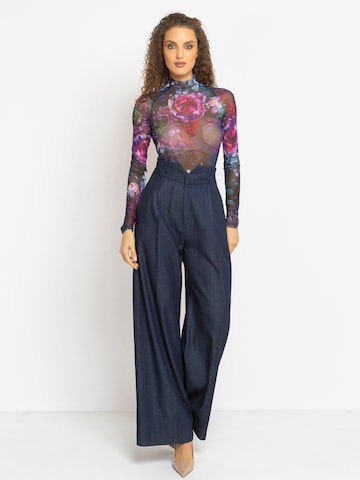 JIORO Blouse body 'PEONIES' in Gemengde kleuren