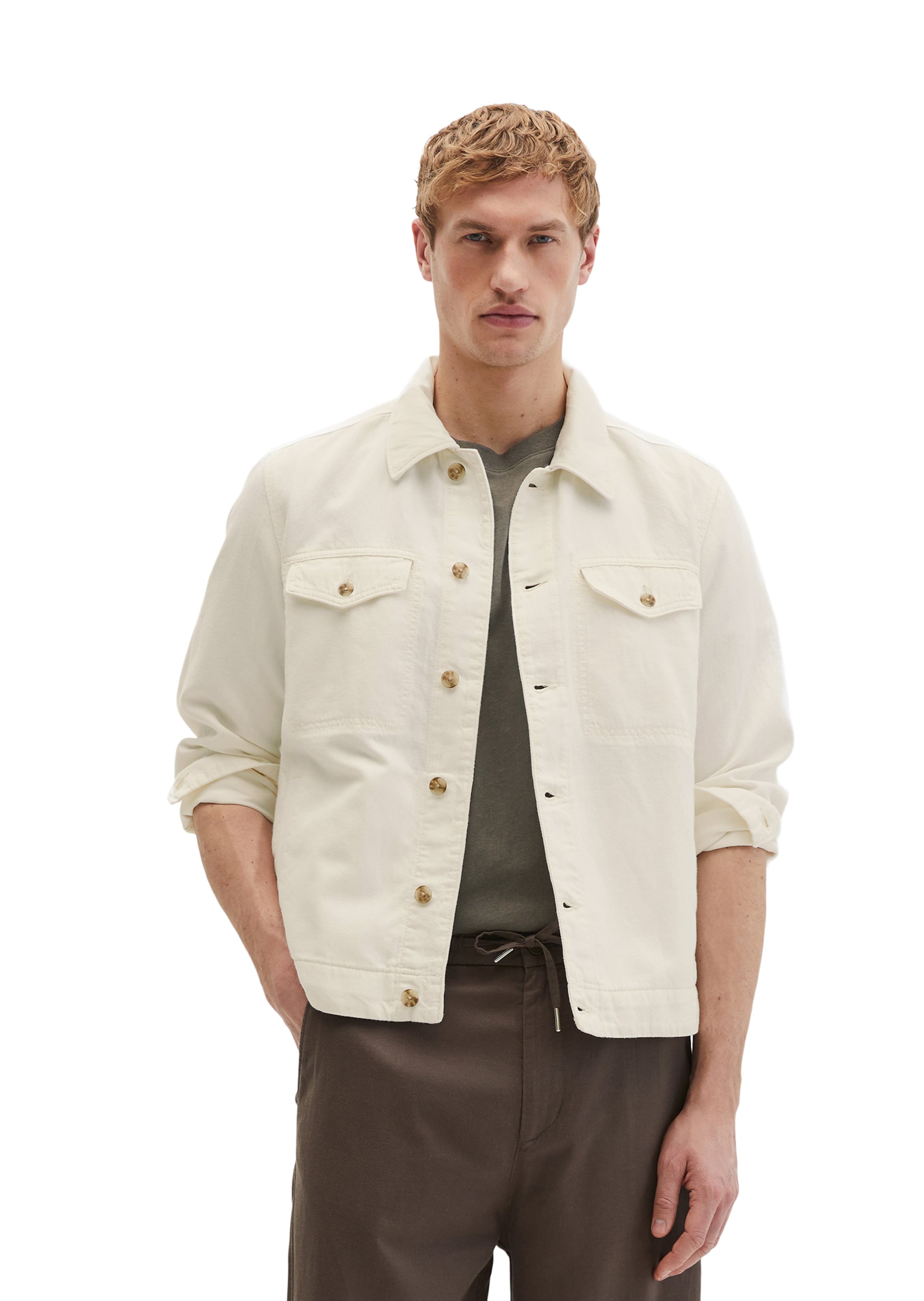 Veste mi-saison Marc O'Polo en blanc : devant