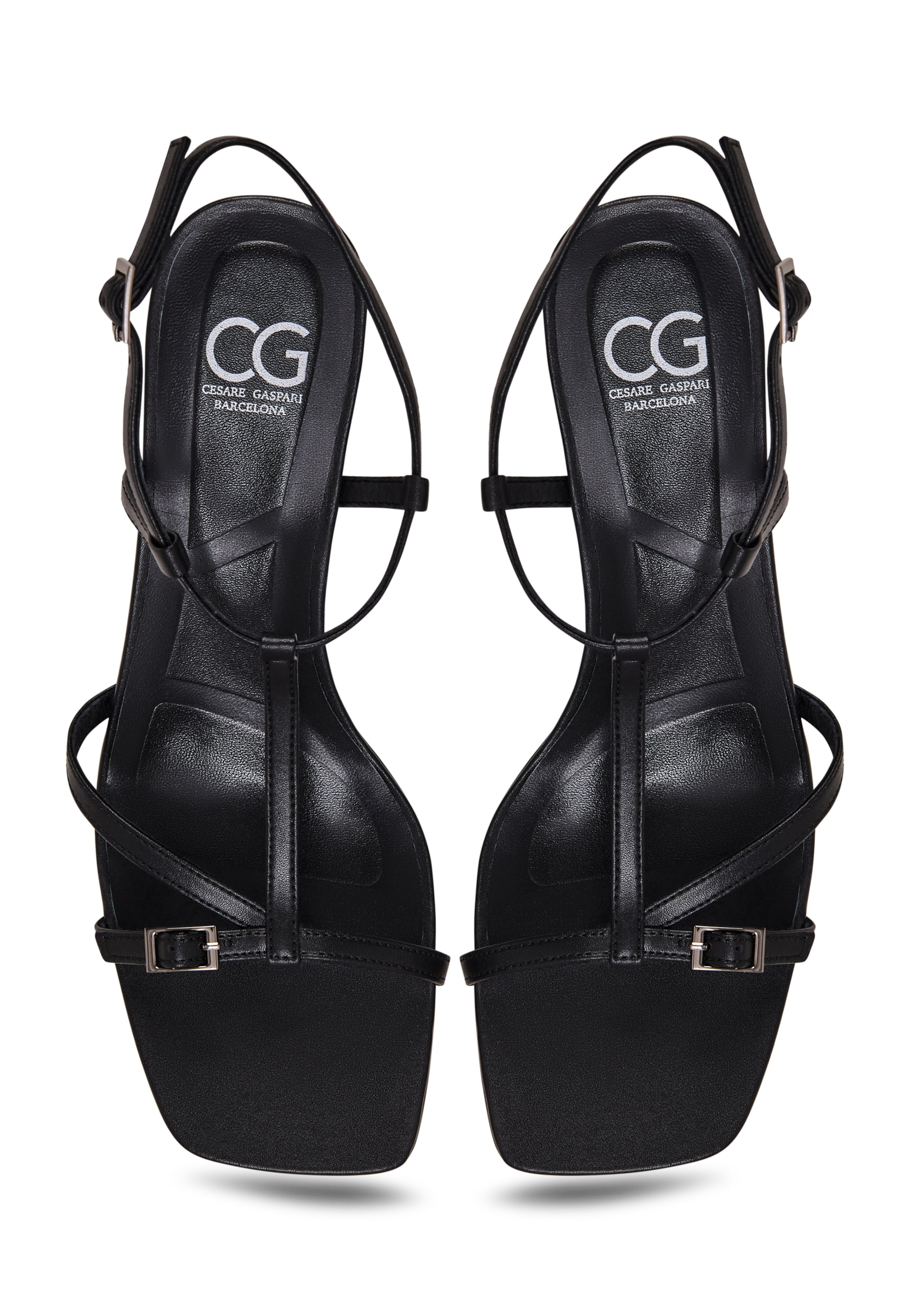 CESARE GASPARI Strap sandal in Black