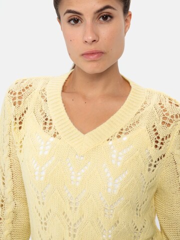 CAMEL ACTIVE Pullover mit V-Ausschnitt in Gelb