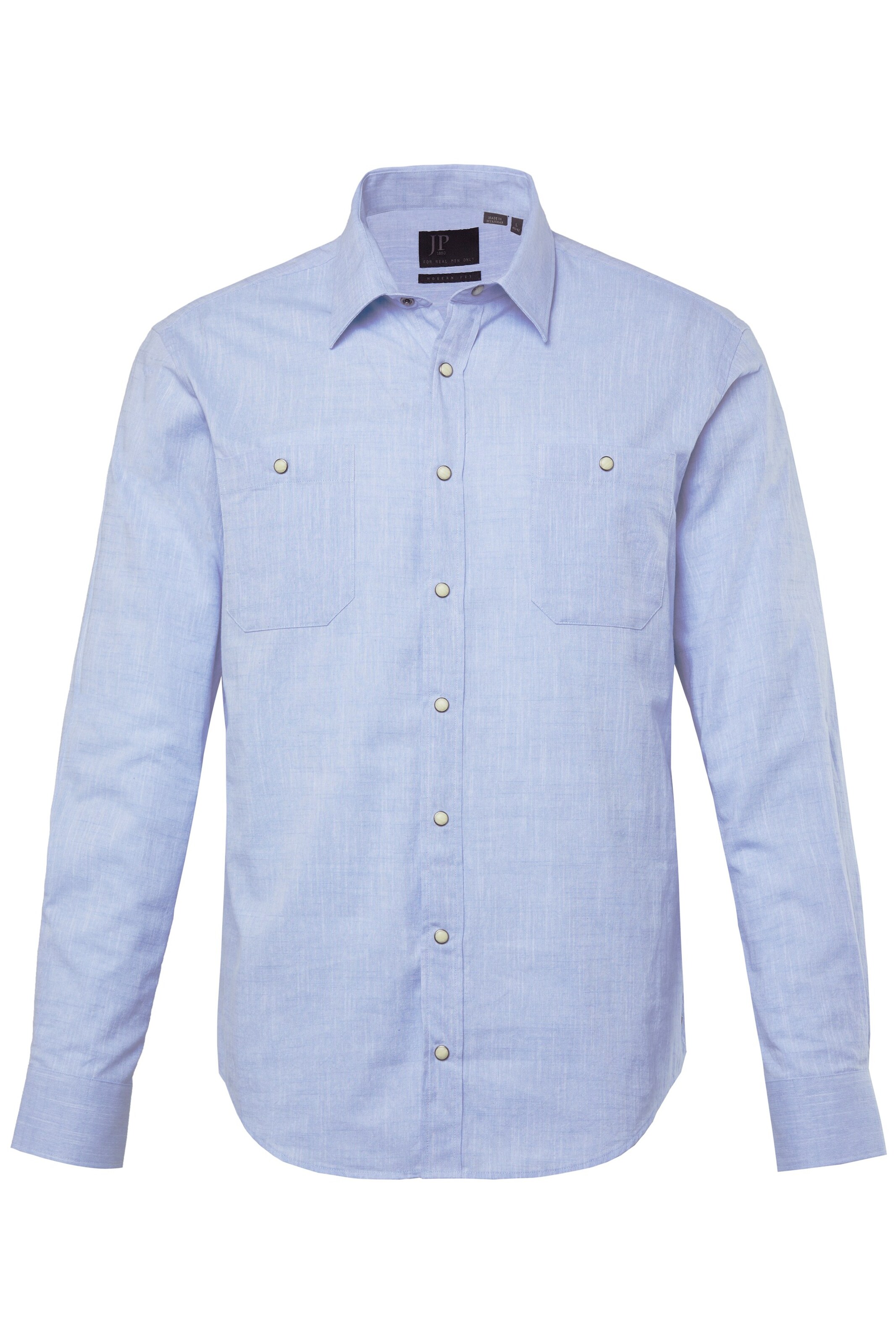 JP1880 Regular fit Overhemd in Blauw: voorkant