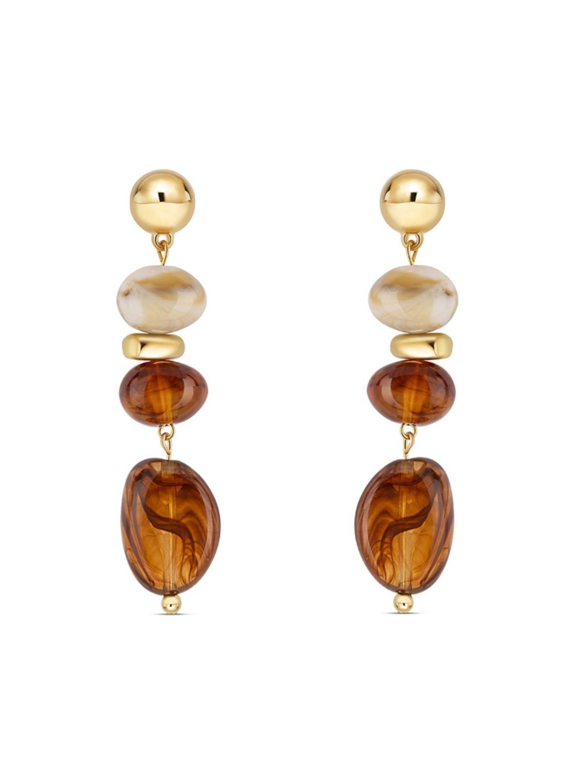 Club Manhattan Earrings 'The Nova' in Brown: front