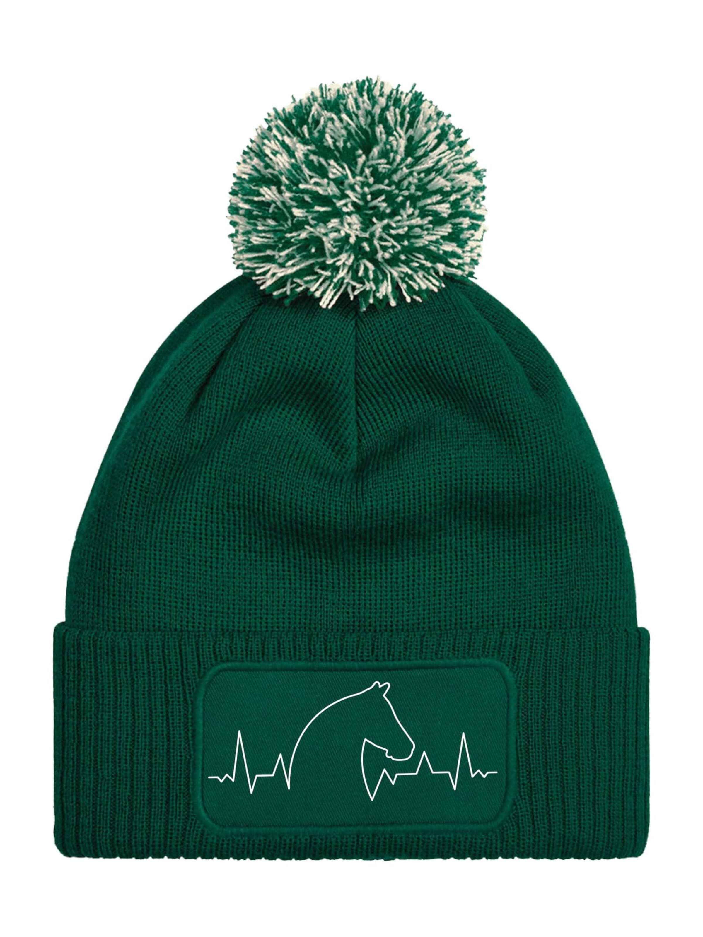 Youth Designz Beanie 'Heartbeat Pferd' in Green: front