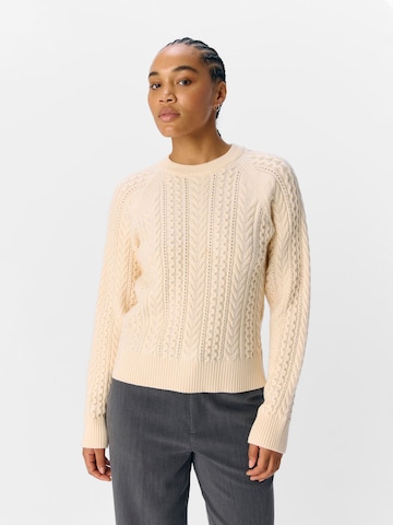 Pull-over 'OBJMeg' OBJECT en beige : devant