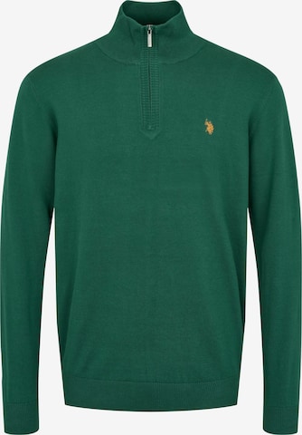U.S. POLO ASSN. Svetr 'Brison' – zelená: přední strana