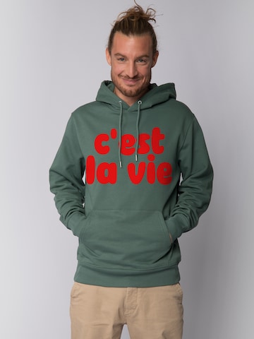 Sweat-shirt 'Cest La Vie' Watapparel en vert : devant