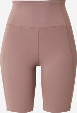 Girlfriend Collective Skinny Sportshorts in Braun: predná strana