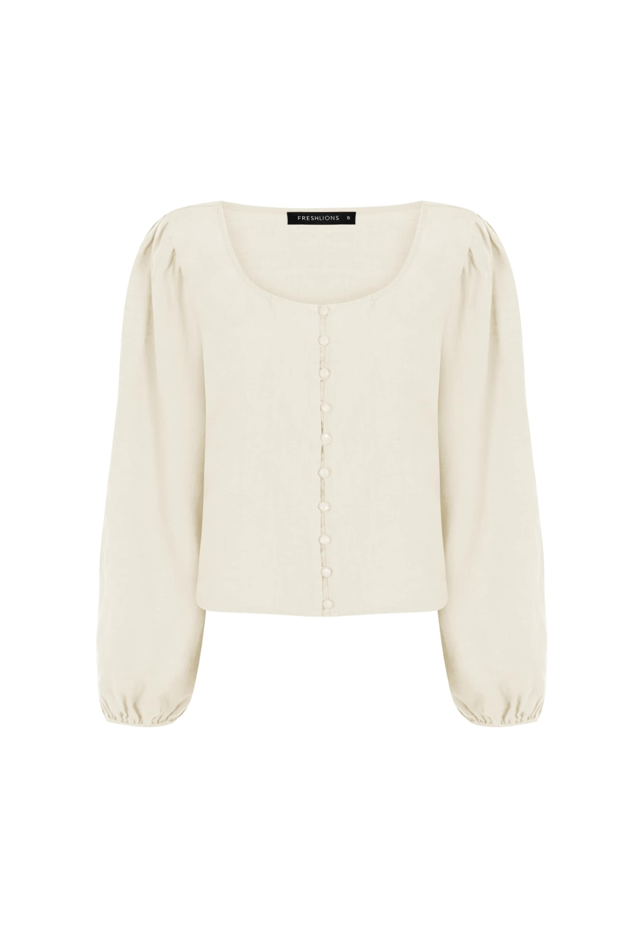 FRESHLIONS Langarmbluse 'Amara' in Beige: Vorderseite