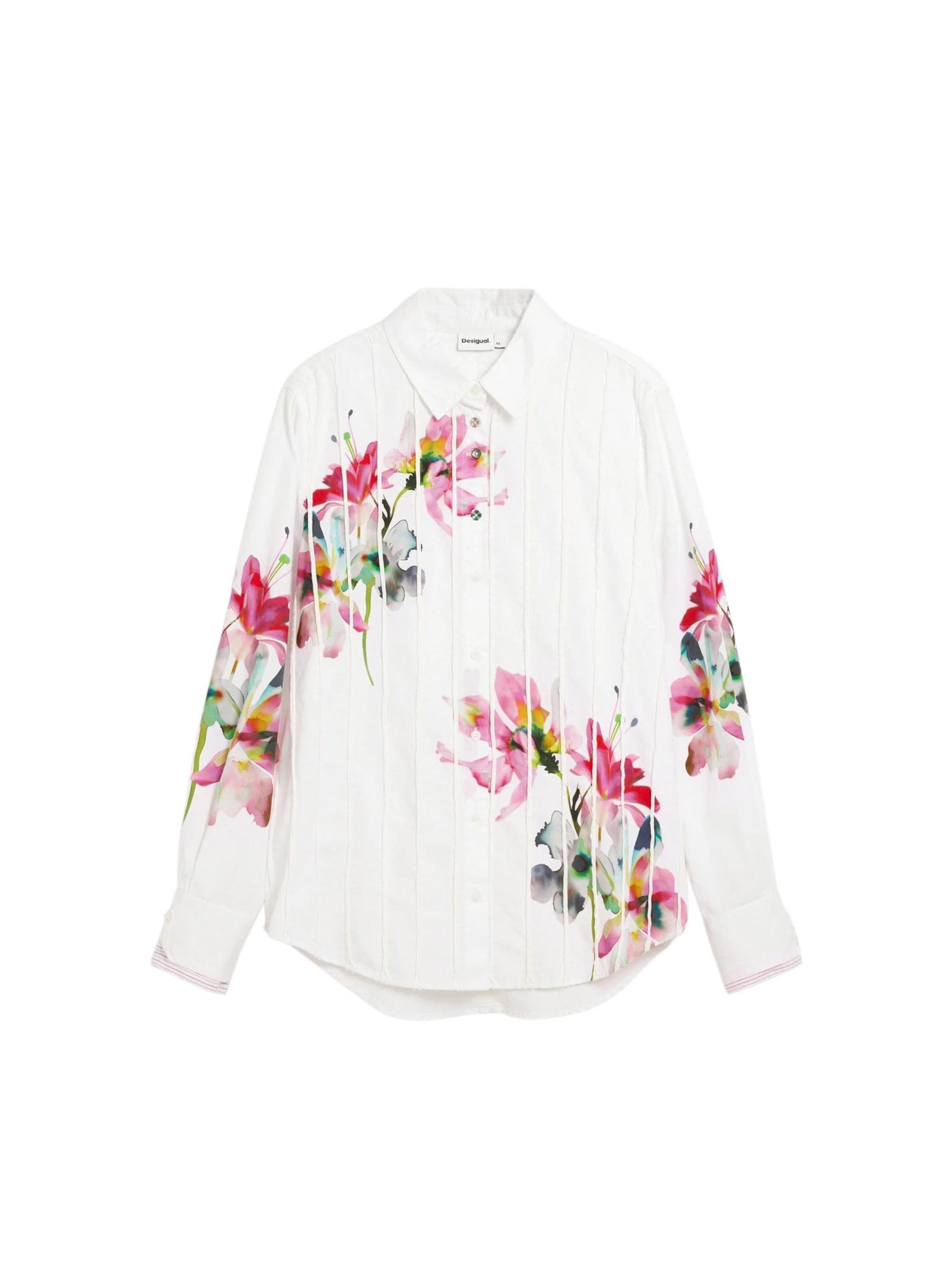 Desigual Chemisier en XS en jaune / rose / rouge / blanc, Vue avec produit