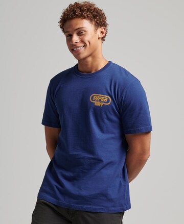 Superdry T-shirt ' Game On 90s' i blå: framsida