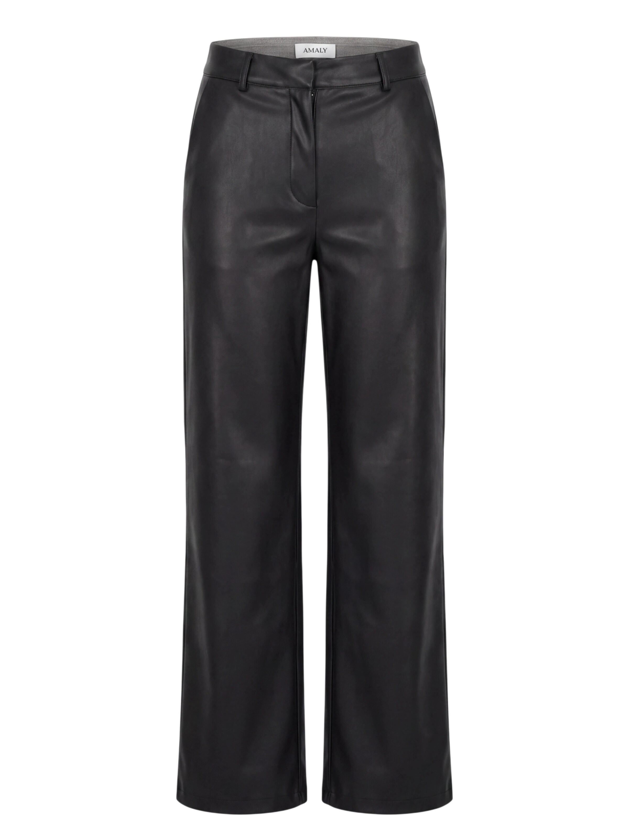 Wide leg Pantaloni de la AMALY pe negru: față