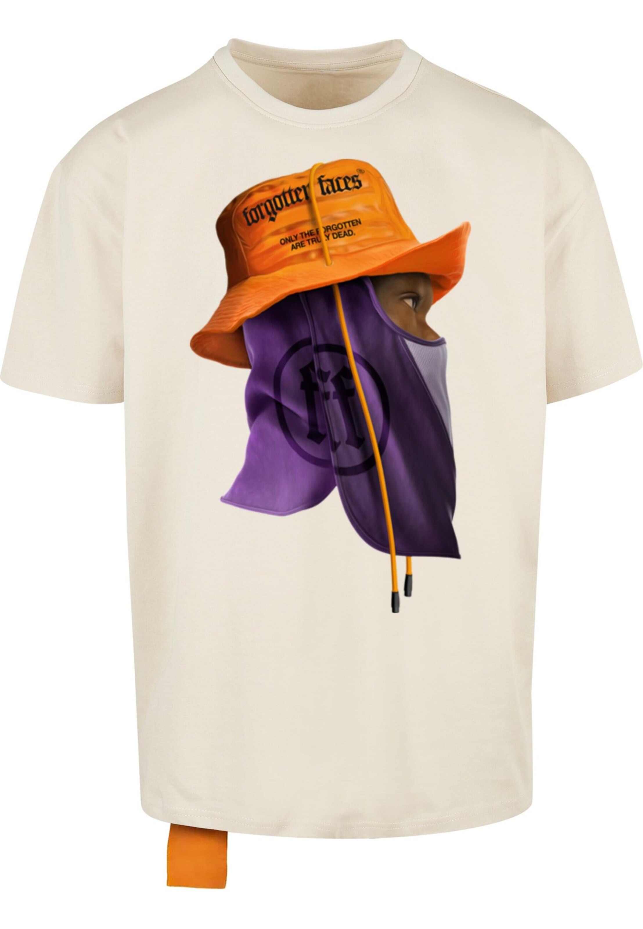 Forgotten Faces Tričko 'Head Gear' – béžová: přední strana