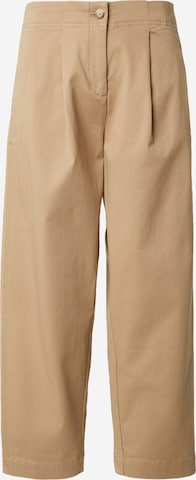 BOSSBaggy Hlače s naborima 'Taquina' - smeđa boja: prednji dio