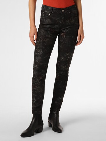 Anna Montana Slim fit Pants 'Angelika' in Black: front