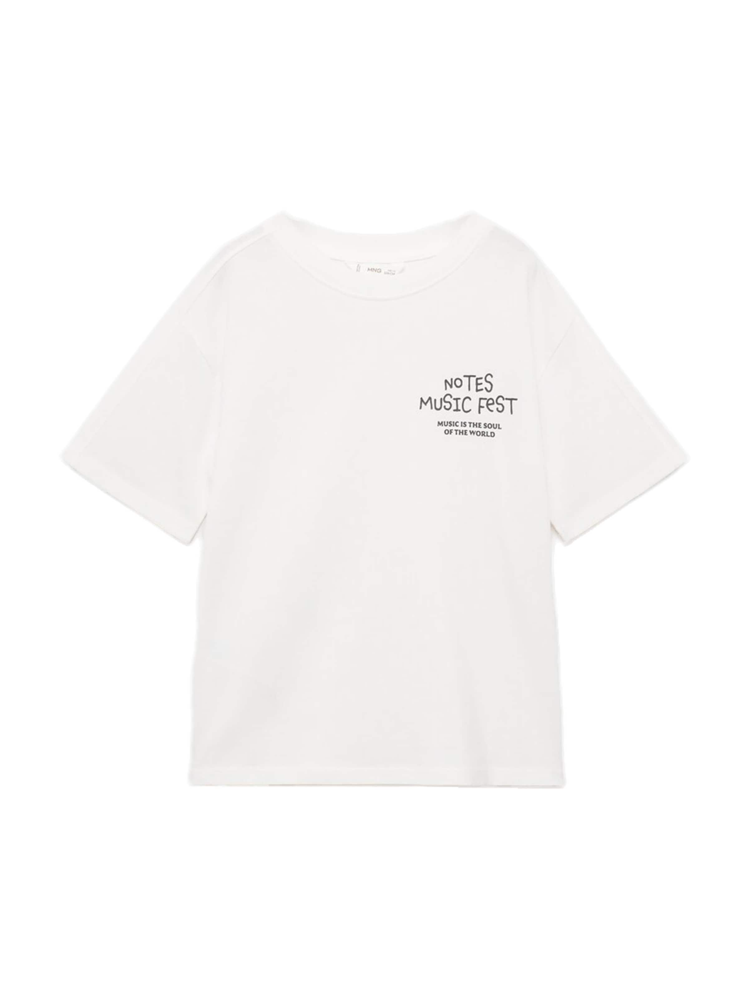 MANGO KIDS Paita 'NOTES' värissä valkoinen: etupuoli