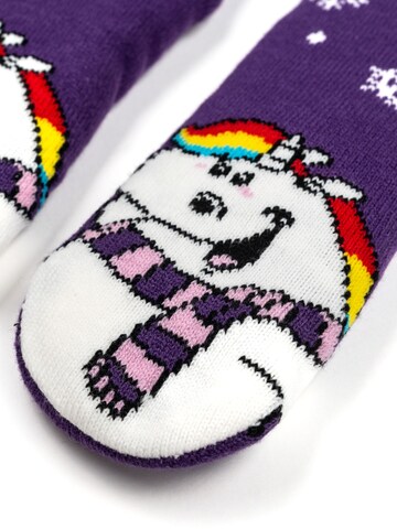 pummel & friends Socken 'Hüttensocken Pummeleinhorn Stay Fluffy'‌‌‌ in Lila