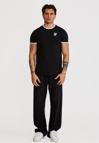 SikSilk Koszulka 'Ringer' w kolorze czarny