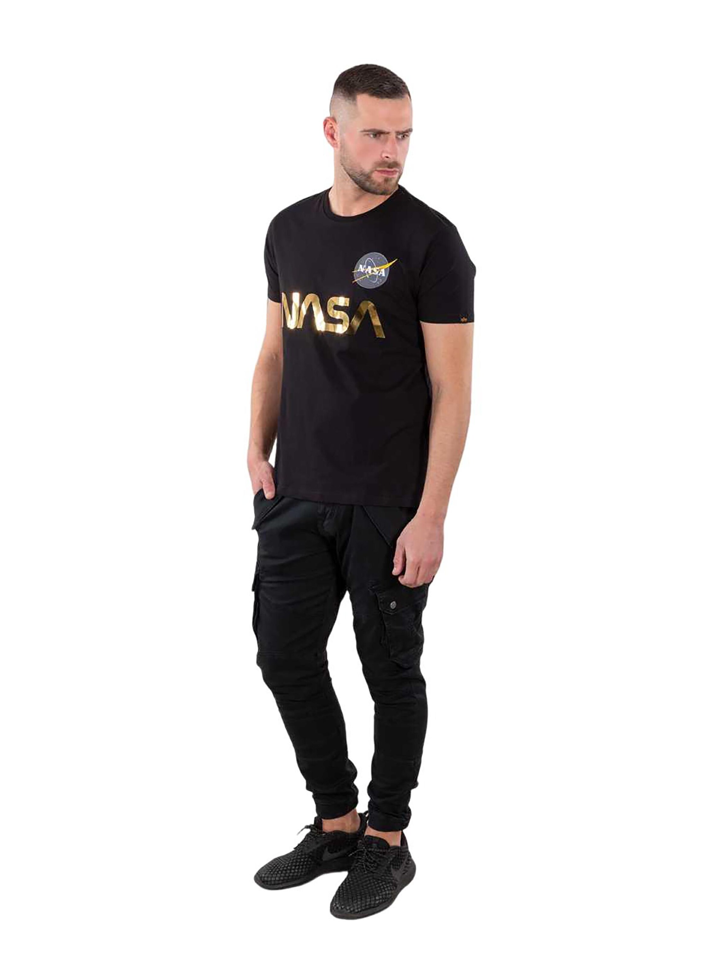 ALPHA INDUSTRIES Shirt 'NASA Reflective' in Black