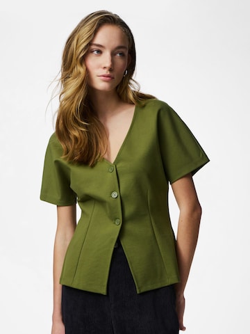 Cardigan 'PCGunhild' PIECES en vert : devant