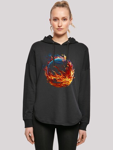 F4NT4STIC Sweatshirt 'Basketball Sports Collection On FIRE' in Schwarz: predná strana