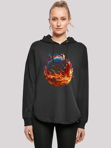 F4NT4STIC Sweatshirt 'Basketball Sports Collection On FIRE' in Black: front