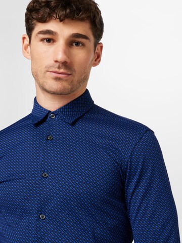 BOSS Regular fit Overhemd 'Roan' in Blauw