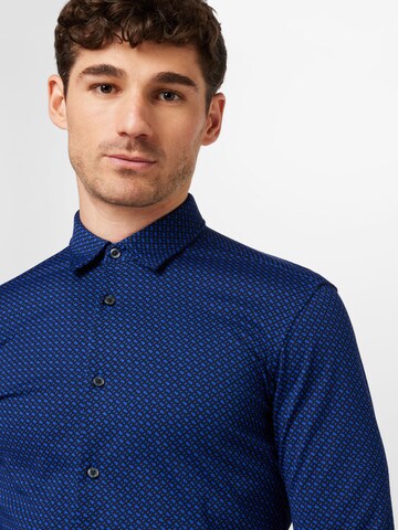 BOSS Black Regular fit Button Up Shirt 'Roan' in Blue