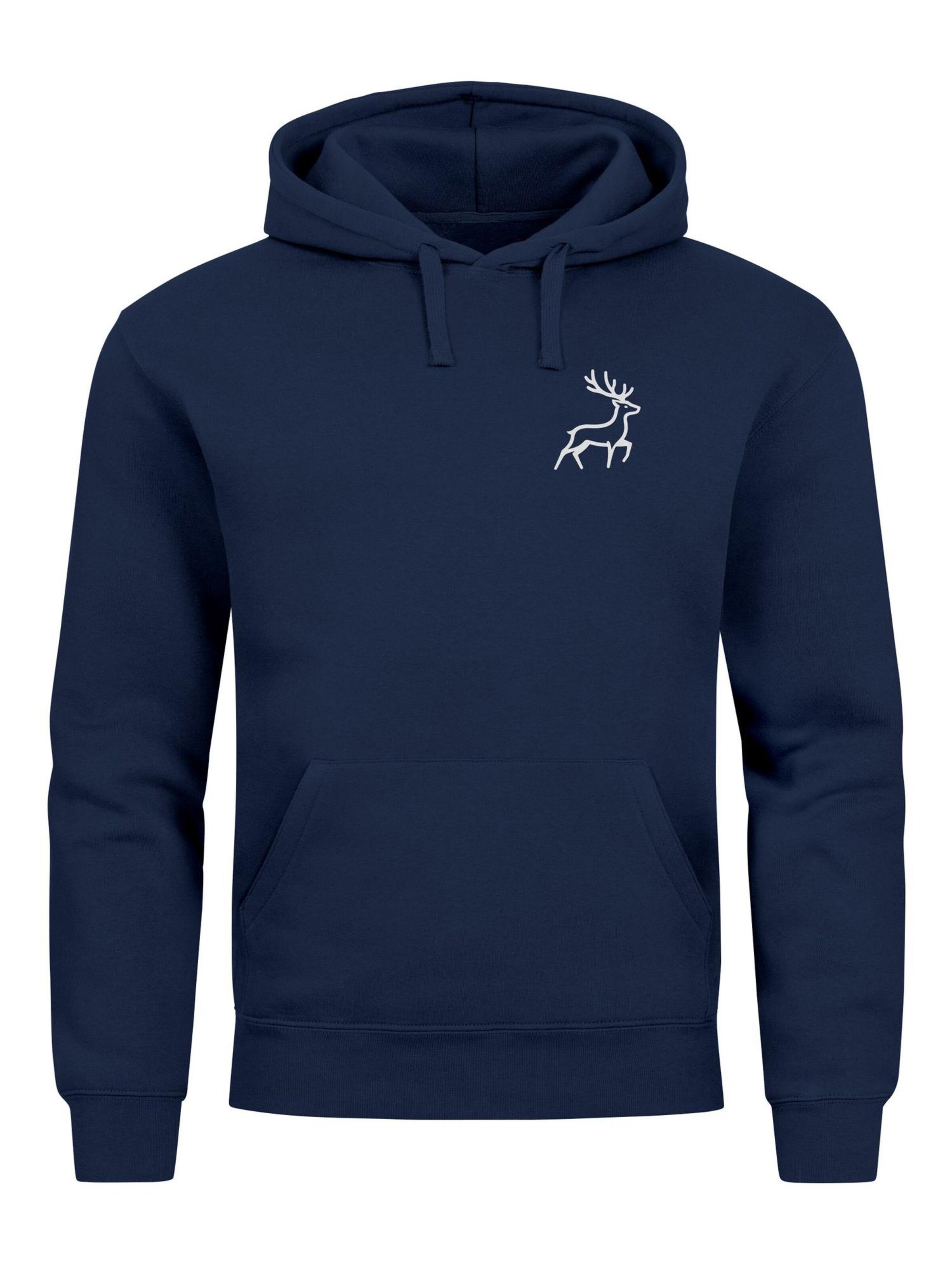 Neverless Sweatshirt 'Hirsch' in Blue: front