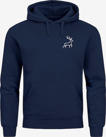 Neverless Sweatshirt 'Hirsch' in Blue: front