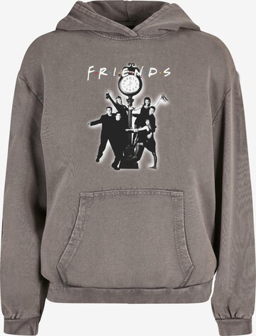 Felpa 'Friends - Clock Mono Photo' di ABSOLUTE CULT in grigio: frontale