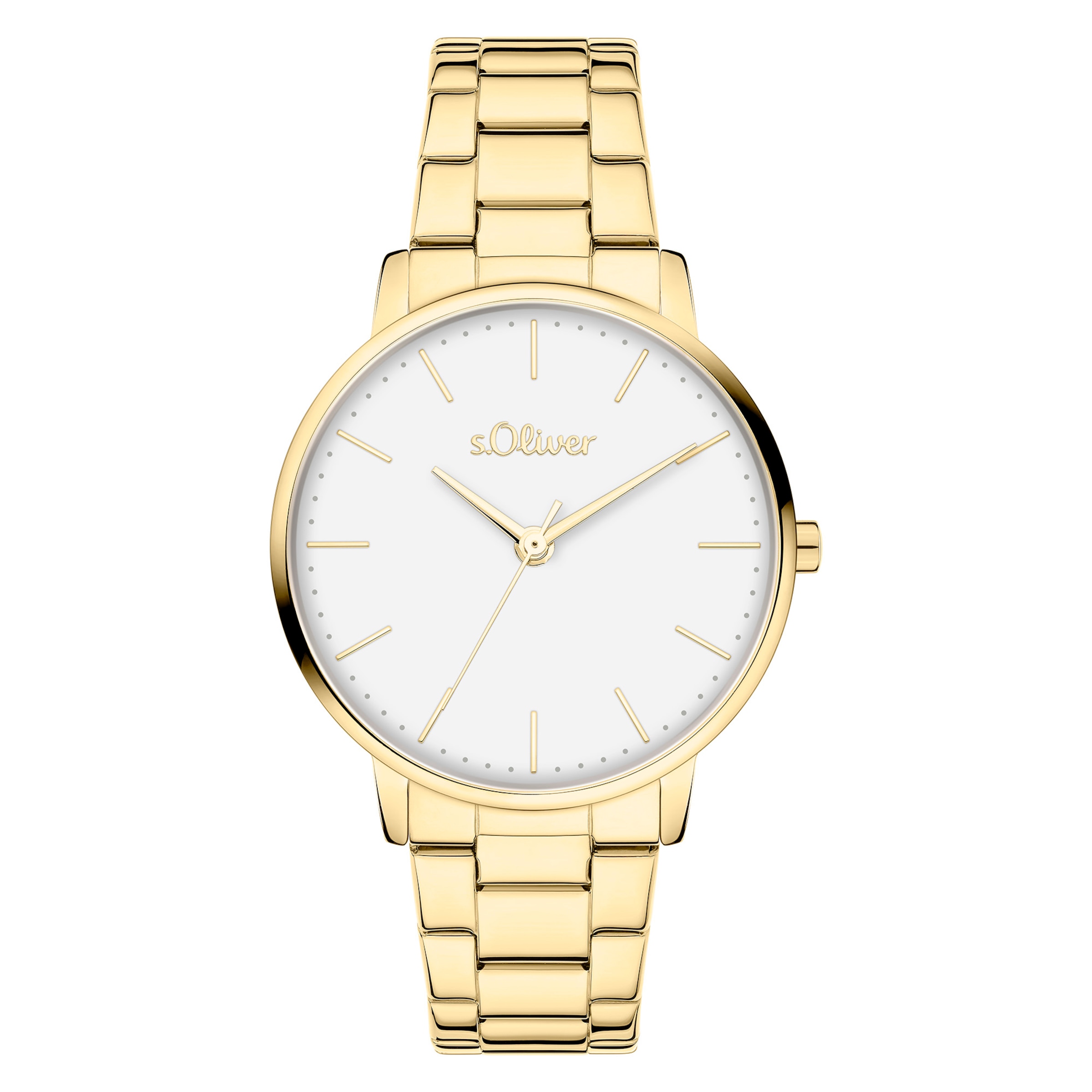 s.Oliver Analoguhr in Gold: Vorderseite