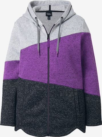 Ulla Popken Sweat jacket in Purple: front