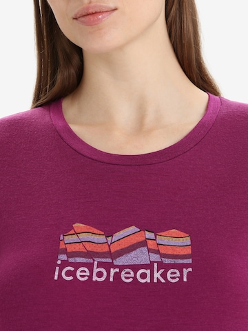 purpurinė ICEBREAKER Sportiniai marškinėliai 'Tech Lite II Mountain Geology'