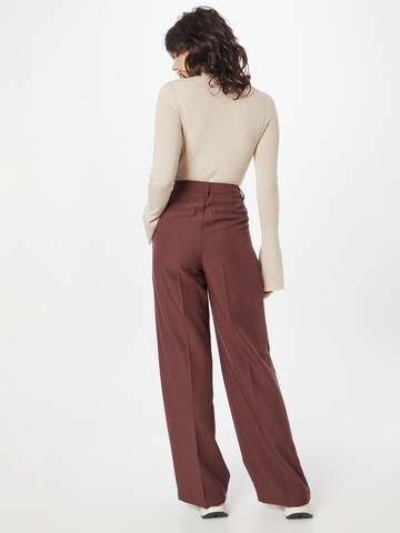 TOM TAILOR DENIM Wide leg Pleated Pants in Brown