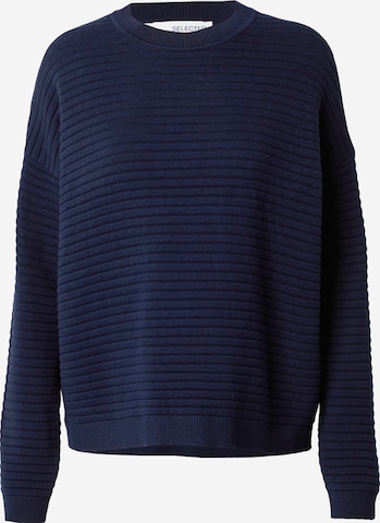 Pull-over 'LAURINA' SELECTED FEMME en bleu : devant