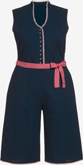 Ulla Popken Jumpsuit in de kleur Nachtblauw / Pink, Productweergave