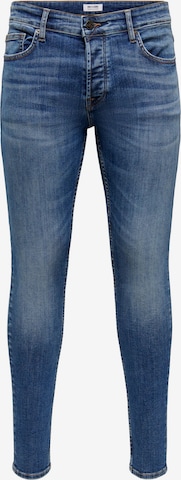 Only & Sons Skinny Jeans 'Warp' in Blue: front